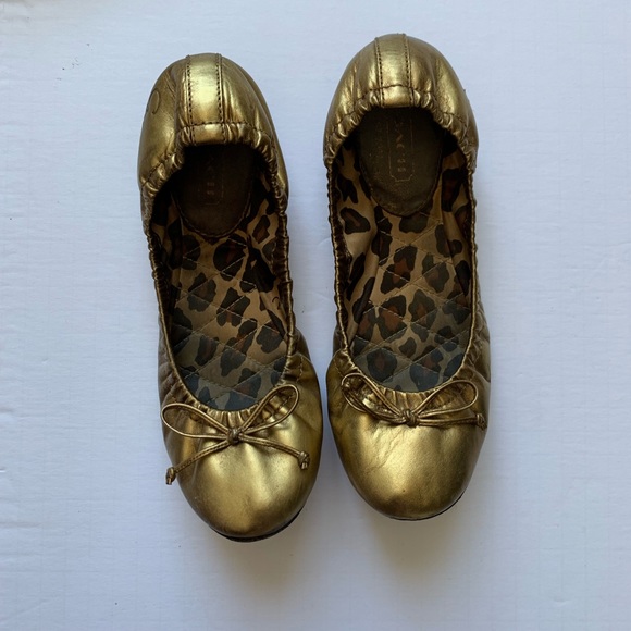 Coach Bronze Ballet Flats - Picture 2 of 8
